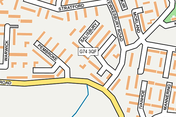 G74 3QF map - OS OpenMap – Local (Ordnance Survey)