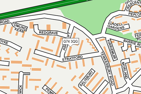 G74 3QG map - OS OpenMap – Local (Ordnance Survey)