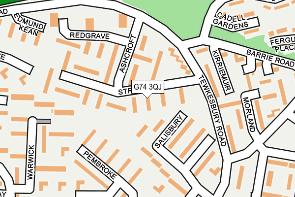 G74 3QJ map - OS OpenMap – Local (Ordnance Survey)