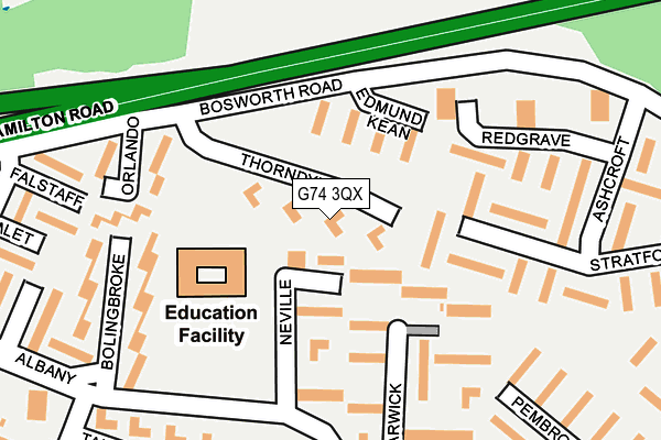 G74 3QX map - OS OpenMap – Local (Ordnance Survey)