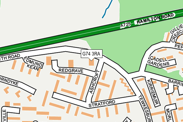 G74 3RA map - OS OpenMap – Local (Ordnance Survey)