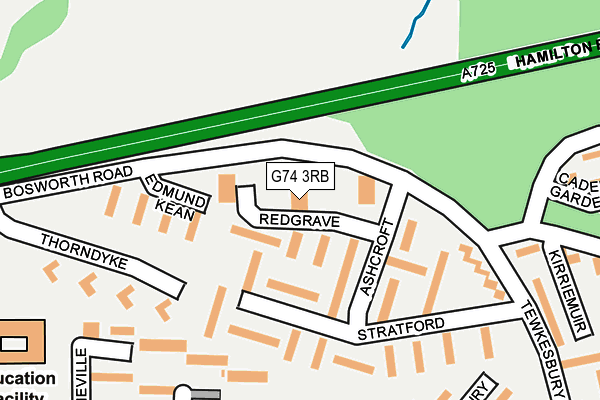 G74 3RB map - OS OpenMap – Local (Ordnance Survey)