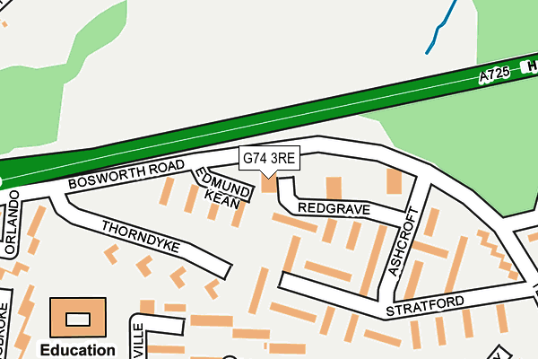 G74 3RE map - OS OpenMap – Local (Ordnance Survey)