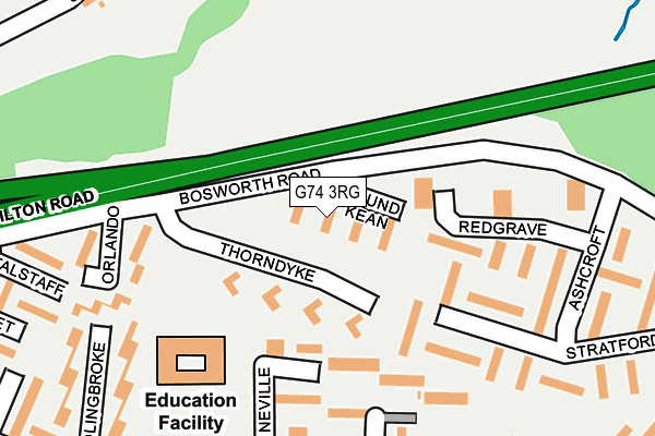 G74 3RG map - OS OpenMap – Local (Ordnance Survey)