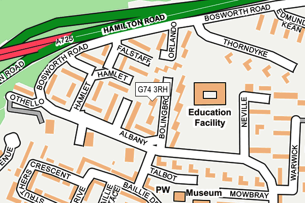G74 3RH map - OS OpenMap – Local (Ordnance Survey)