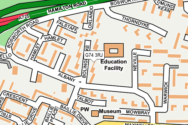 G74 3RJ map - OS OpenMap – Local (Ordnance Survey)