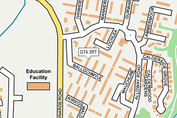 G74 3RT map - OS OpenMap – Local (Ordnance Survey)