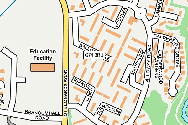 G74 3RU map - OS OpenMap – Local (Ordnance Survey)