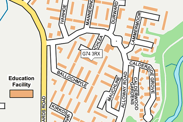 G74 3RX map - OS OpenMap – Local (Ordnance Survey)