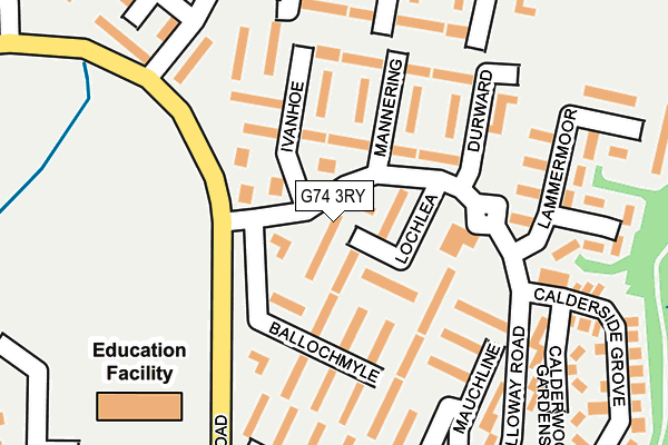 G74 3RY map - OS OpenMap – Local (Ordnance Survey)