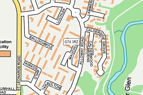 G74 3RZ map - OS OpenMap – Local (Ordnance Survey)