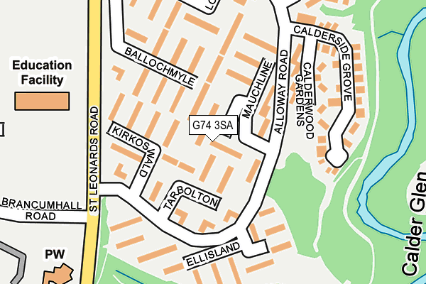 G74 3SA map - OS OpenMap – Local (Ordnance Survey)