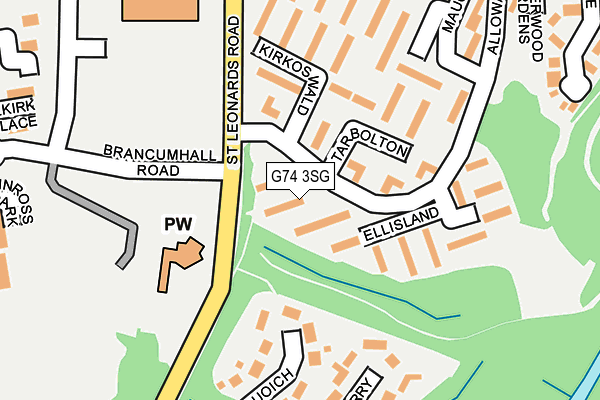 G74 3SG map - OS OpenMap – Local (Ordnance Survey)
