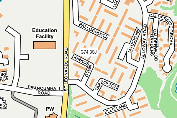 G74 3SJ map - OS OpenMap – Local (Ordnance Survey)