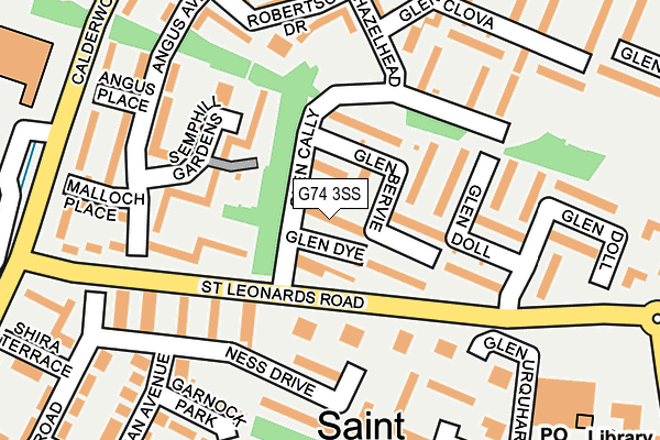 G74 3SS map - OS OpenMap – Local (Ordnance Survey)