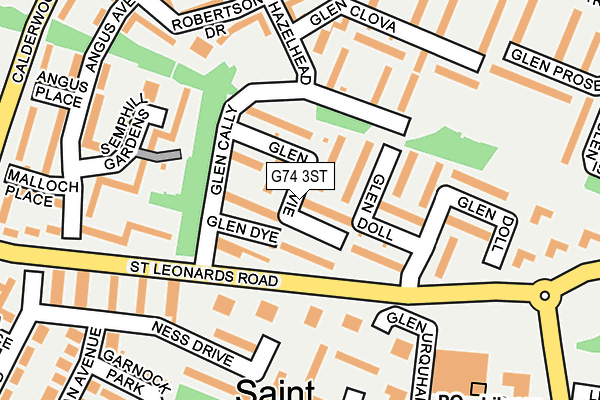 G74 3ST map - OS OpenMap – Local (Ordnance Survey)