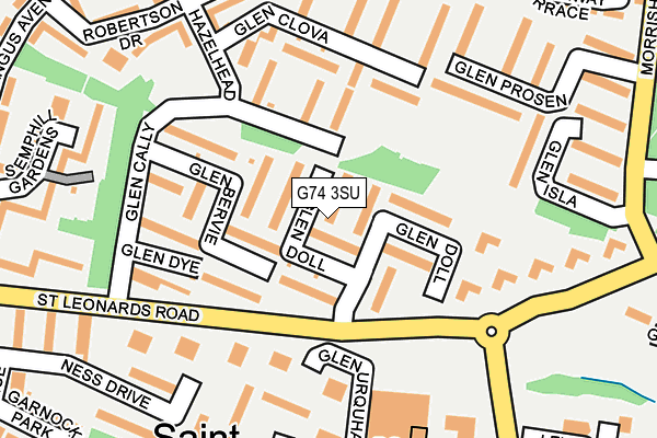 G74 3SU map - OS OpenMap – Local (Ordnance Survey)