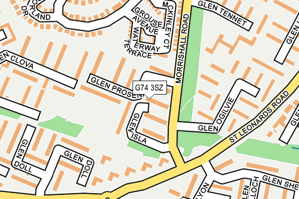 G74 3SZ map - OS OpenMap – Local (Ordnance Survey)