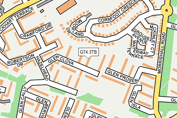 G74 3TB map - OS OpenMap – Local (Ordnance Survey)