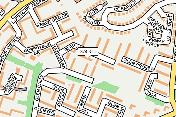 G74 3TD map - OS OpenMap – Local (Ordnance Survey)