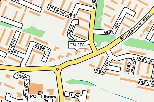 G74 3TG map - OS OpenMap – Local (Ordnance Survey)