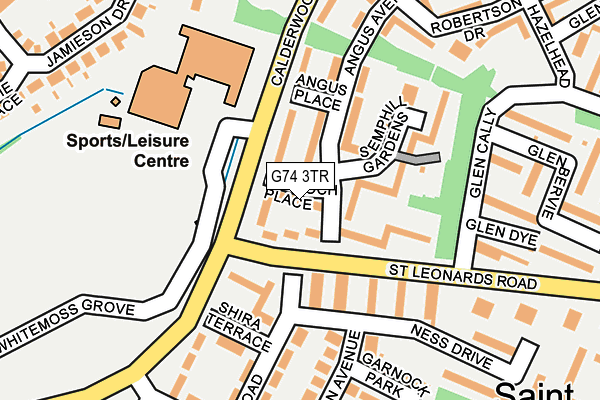 G74 3TR map - OS OpenMap – Local (Ordnance Survey)