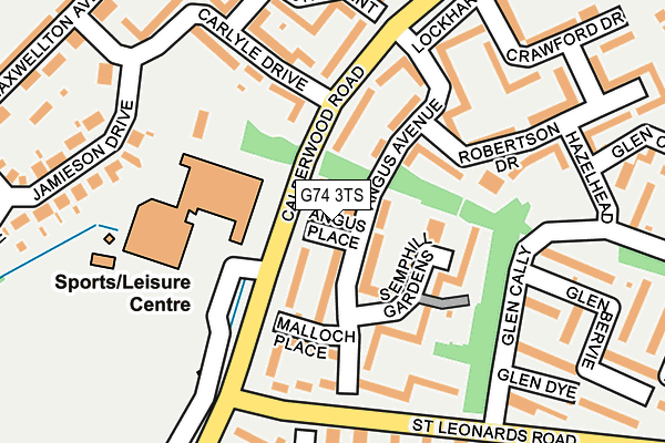 G74 3TS map - OS OpenMap – Local (Ordnance Survey)