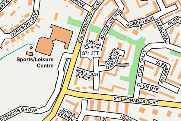 G74 3TT map - OS OpenMap – Local (Ordnance Survey)