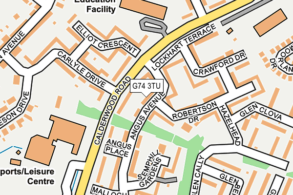 G74 3TU map - OS OpenMap – Local (Ordnance Survey)