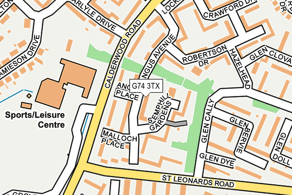 G74 3TX map - OS OpenMap – Local (Ordnance Survey)