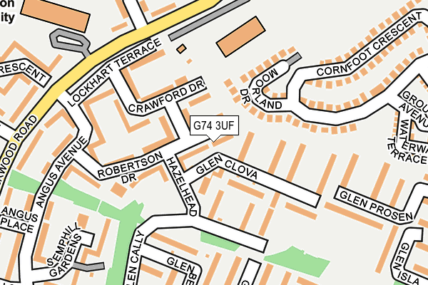 G74 3UF map - OS OpenMap – Local (Ordnance Survey)