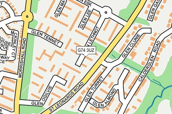 G74 3UZ map - OS OpenMap – Local (Ordnance Survey)