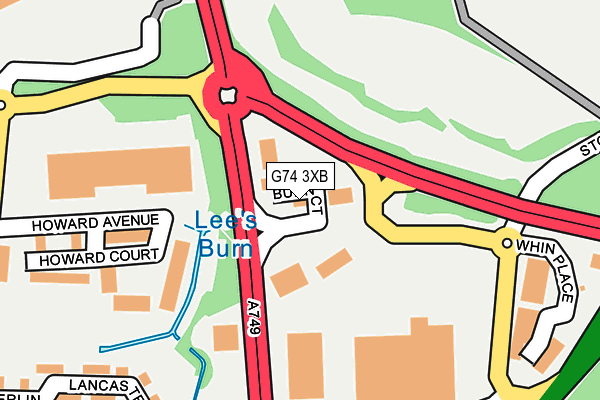 G74 3XB map - OS OpenMap – Local (Ordnance Survey)