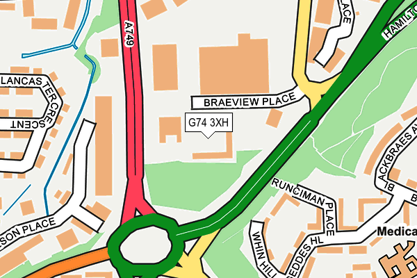 G74 3XH map - OS OpenMap – Local (Ordnance Survey)