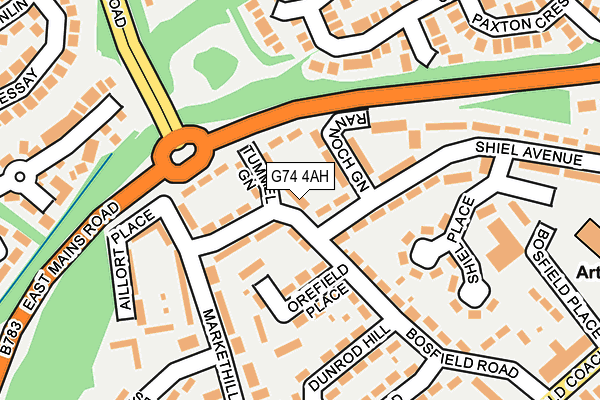 G74 4AH map - OS OpenMap – Local (Ordnance Survey)