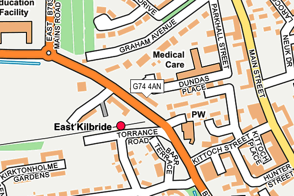 G74 4AN map - OS OpenMap – Local (Ordnance Survey)