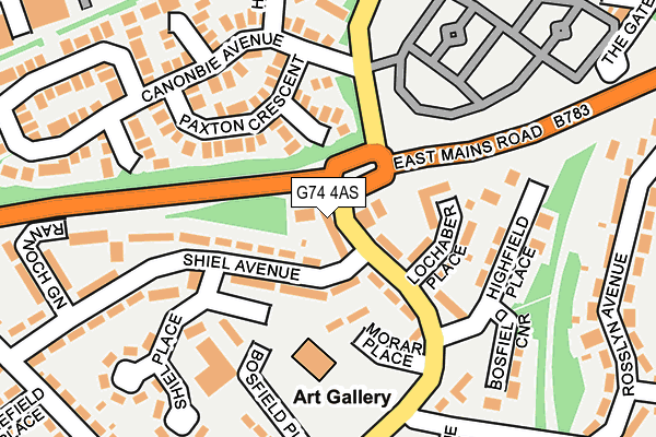 G74 4AS map - OS OpenMap – Local (Ordnance Survey)