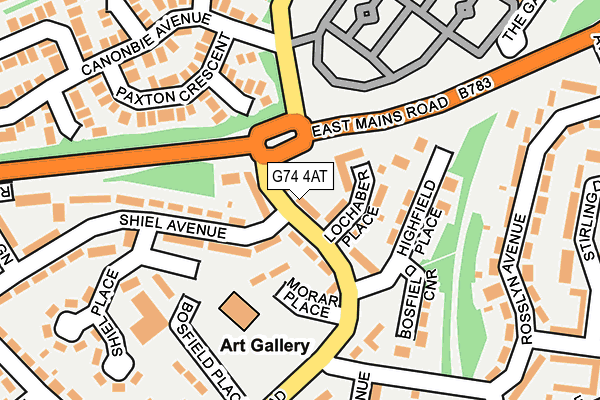 G74 4AT map - OS OpenMap – Local (Ordnance Survey)