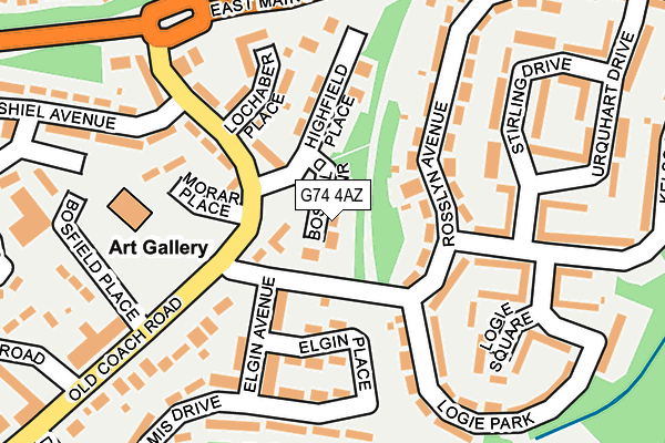 G74 4AZ map - OS OpenMap – Local (Ordnance Survey)