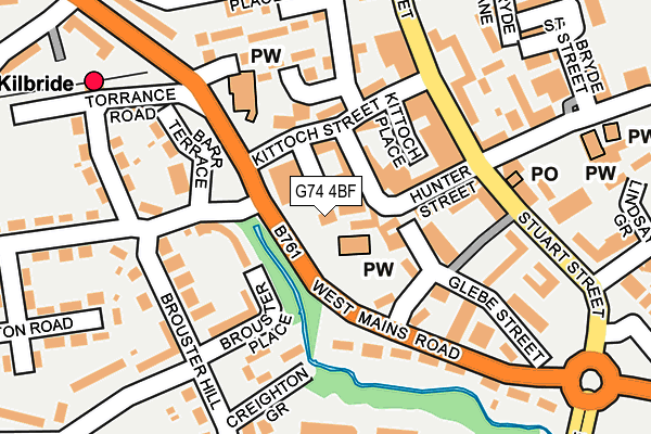 G74 4BF map - OS OpenMap – Local (Ordnance Survey)