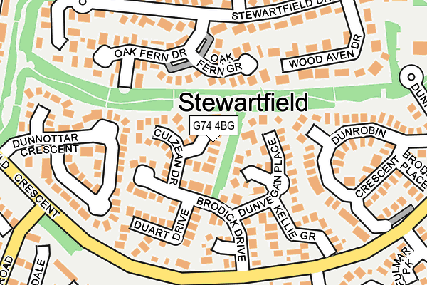 G74 4BG map - OS OpenMap – Local (Ordnance Survey)