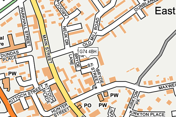 G74 4BH map - OS OpenMap – Local (Ordnance Survey)