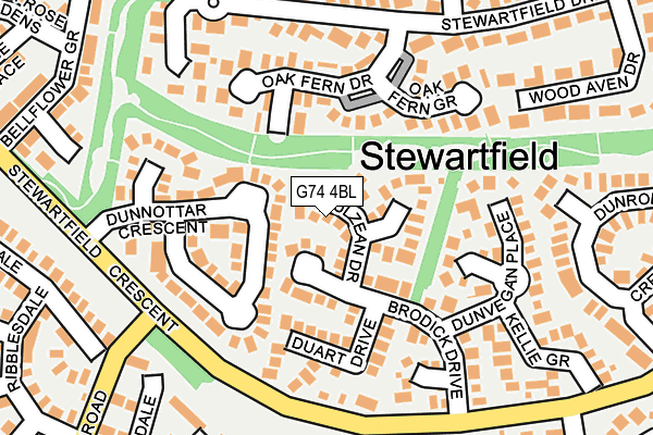 G74 4BL map - OS OpenMap – Local (Ordnance Survey)