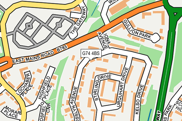 G74 4BS map - OS OpenMap – Local (Ordnance Survey)