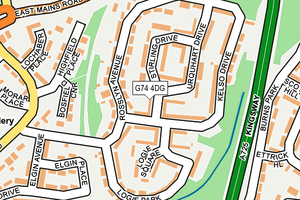 G74 4DG map - OS OpenMap – Local (Ordnance Survey)