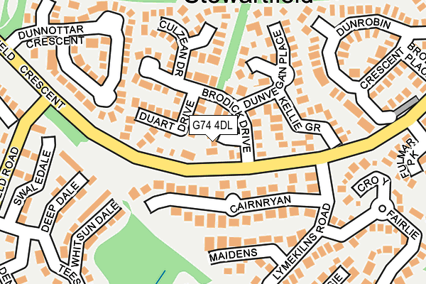 G74 4DL map - OS OpenMap – Local (Ordnance Survey)
