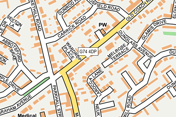 G74 4DP map - OS OpenMap – Local (Ordnance Survey)