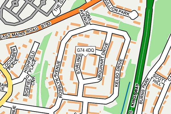 G74 4DQ map - OS OpenMap – Local (Ordnance Survey)