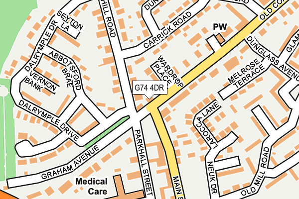 G74 4DR map - OS OpenMap – Local (Ordnance Survey)