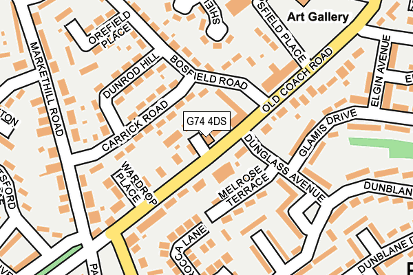 G74 4DS map - OS OpenMap – Local (Ordnance Survey)